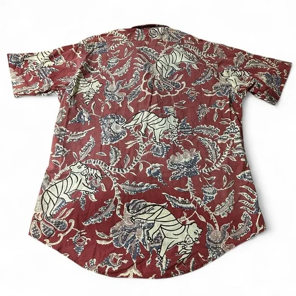 Vintage 90s Polo Ralph Lauren Japan Tiger Aloha Loop Collar Shirt - Picture 2 of 7